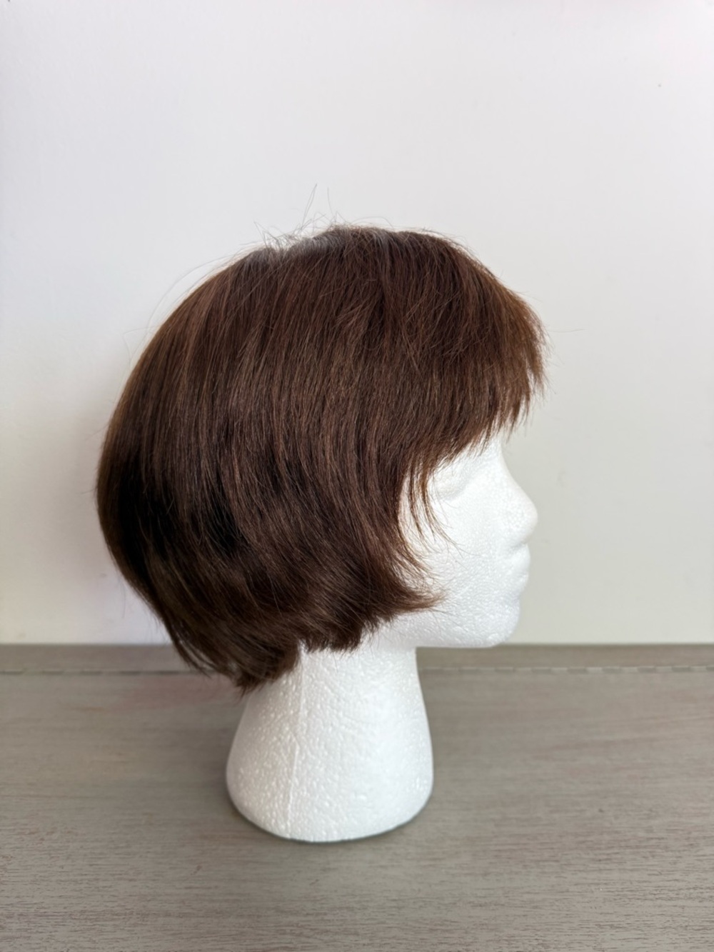 Elsa Mono Human Hair Pixie Wig #4 Dark Brown 100% Chinese HH Original Condition